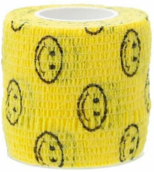 SMI Flex-Bandage Бинт самофиксирующийся, 4,5м х 5см, желтый с улыбками, 1 шт.